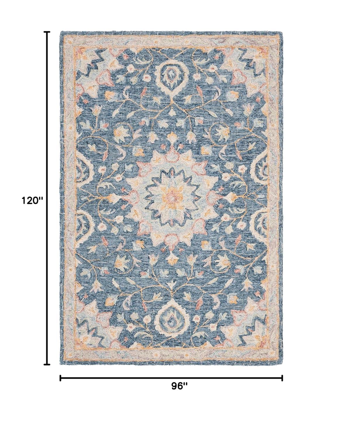 Blossom BLM813 Hand Tufted Area Rug - Navy/Multi - 8'x10' - Safavieh.