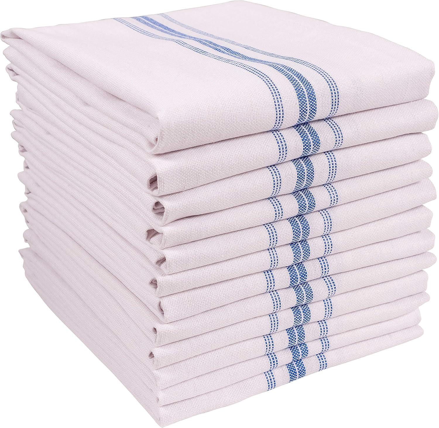 KAF Home Farmhouse Stripe Set Of 12 Kitchen Towels - 15" x 25"