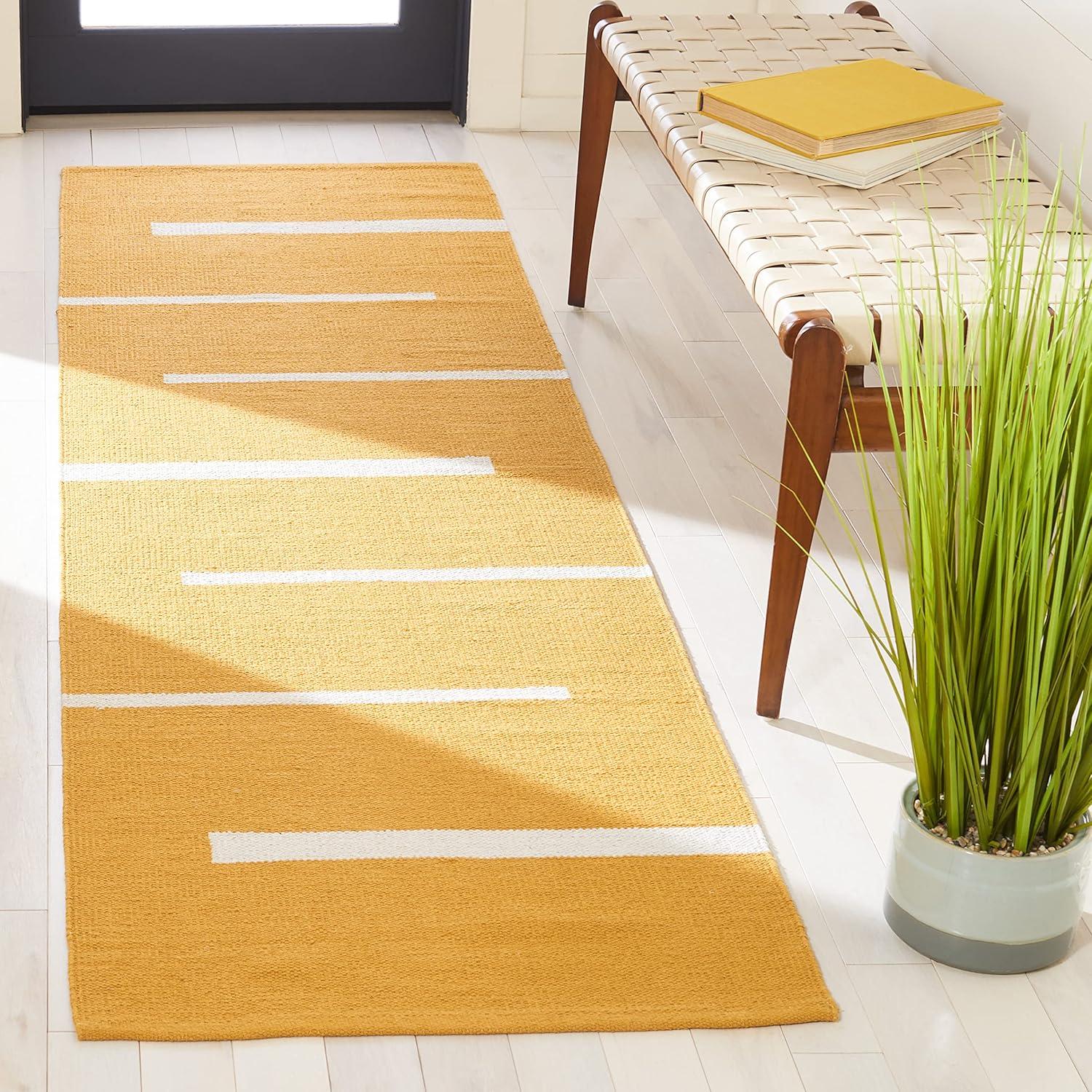 Montauk MTK311 Hand Woven Indoor Runner Rug - Gold/Ivory - 2'3"x8' - Safavieh