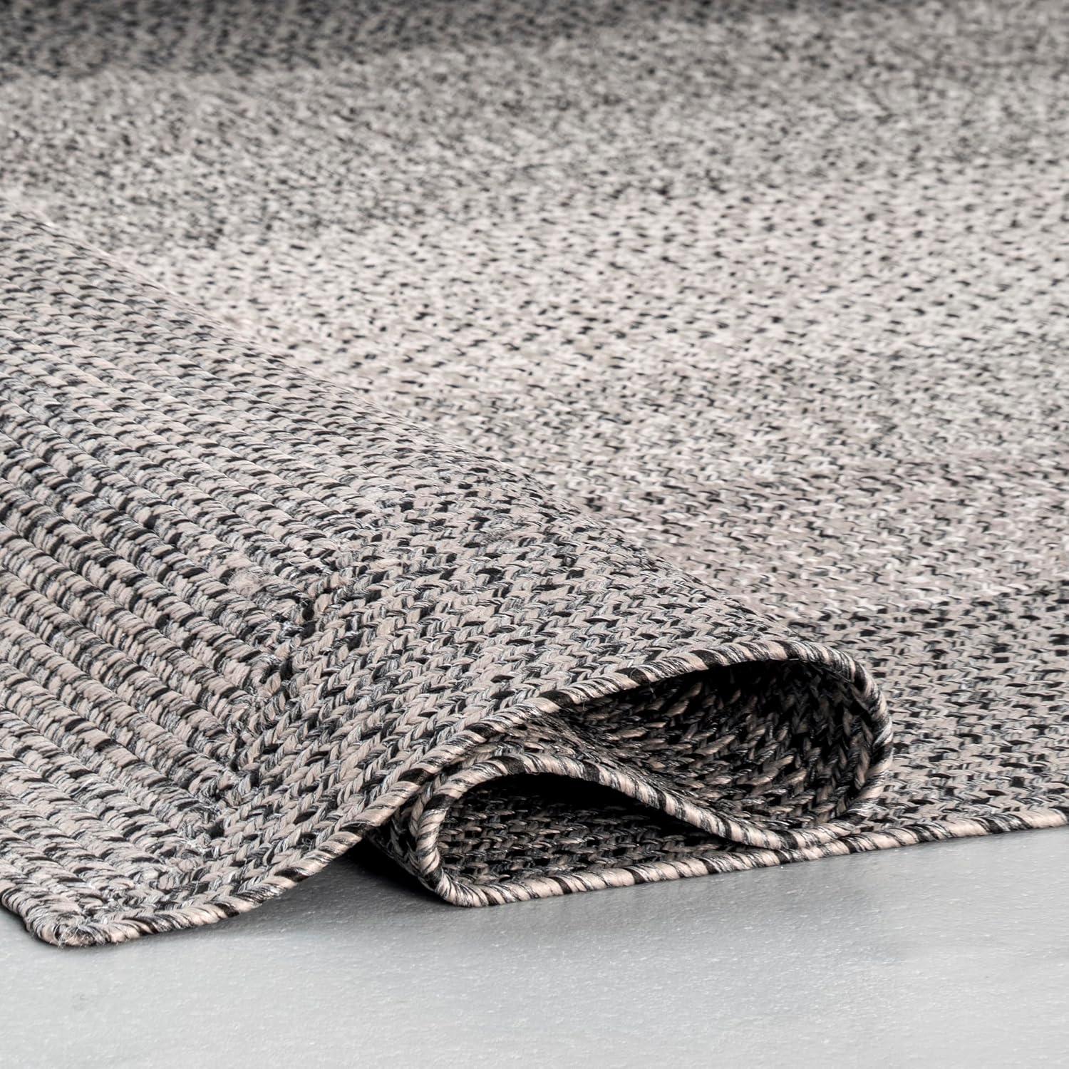 Nuloom Jayda Braided Gradience Indoor/Outdoor Outdoor - Charcoal 5' x 8'