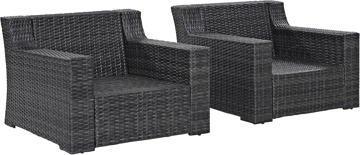 Beaufort Mist and Brown 2-Piece Outdoor Wicker Chair Set