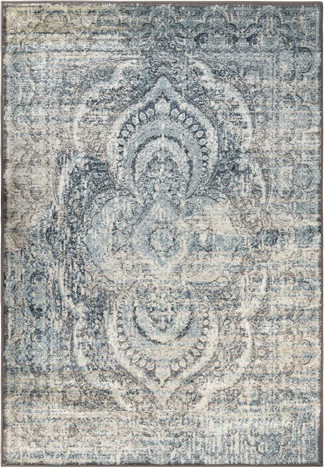 Superior Salford Medallion Indoor Area Rug, 8' x 10', Blue-Beige