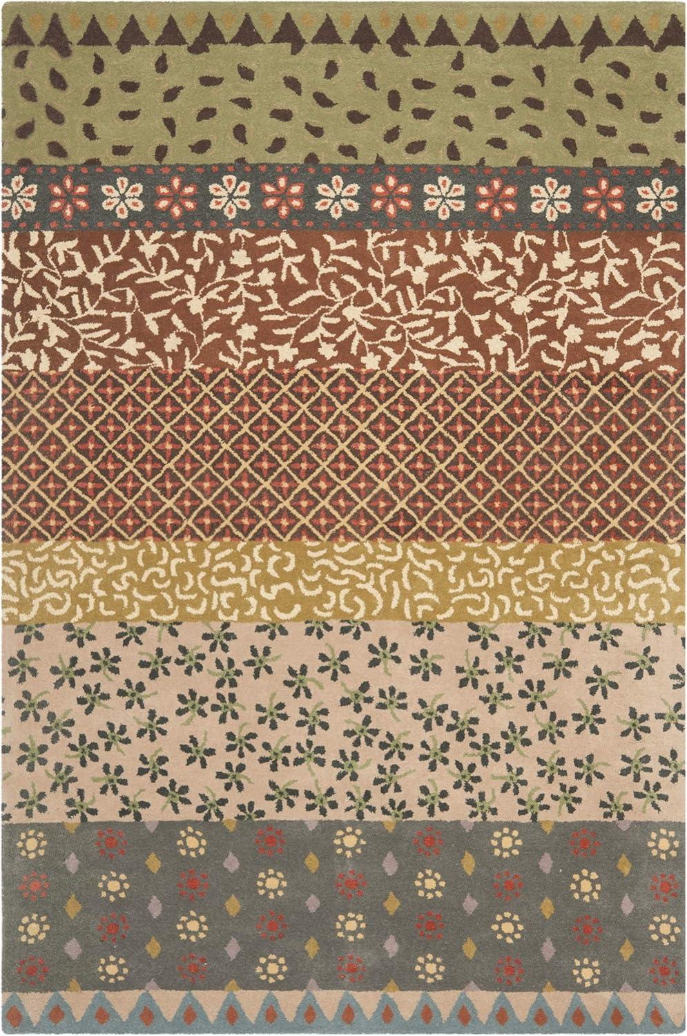 Bella BEL351 Hand Tufted Area Rug - Ivory/Multi - 6'x6' - Safavieh.