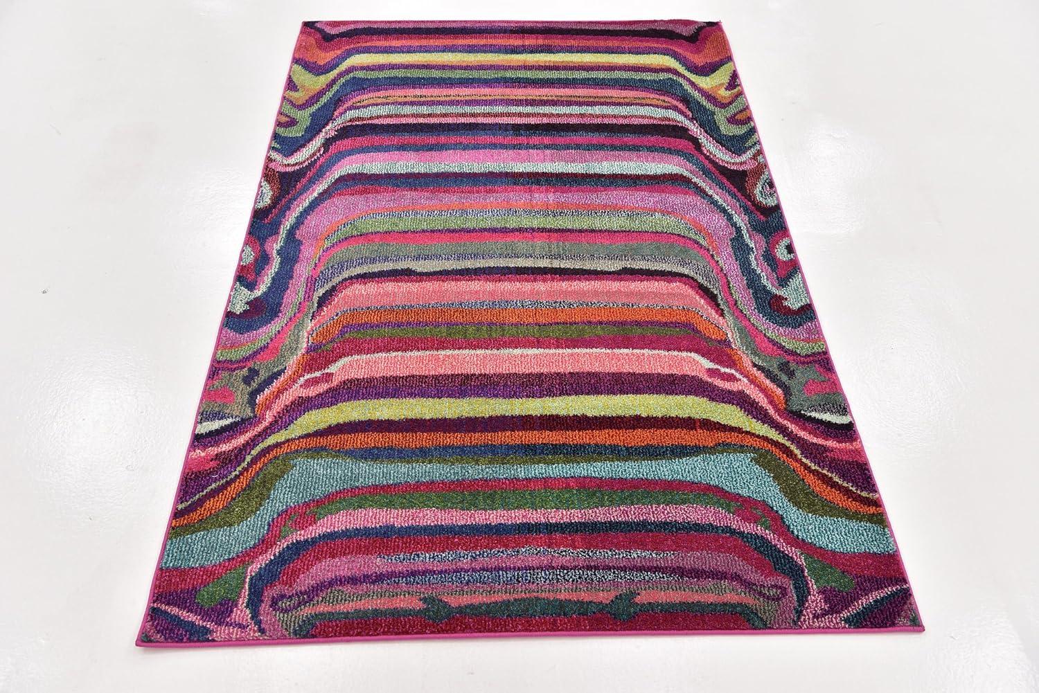 Unique Loom Chromatic Collection Area Rug - Destin (4' 1" x 6' 1" Rectangle Multi/Blue)