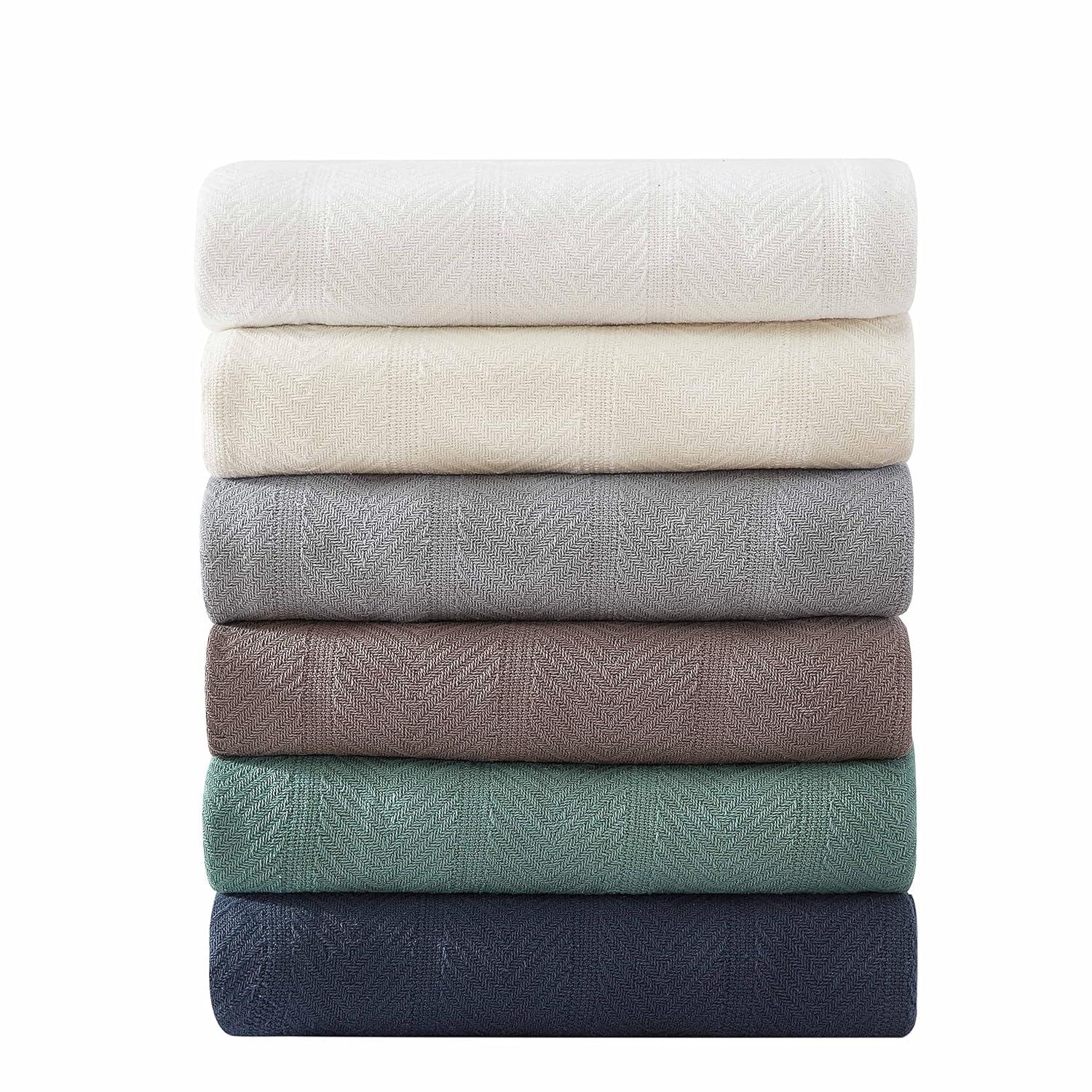 Eddie Bauer Eddie Bauer Herringbone Cotton Reversible Blanket