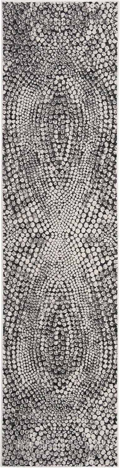 Lurex LUR185 Power Loomed Area Rug - Black/Light Grey - 4'x6' - Safavieh.