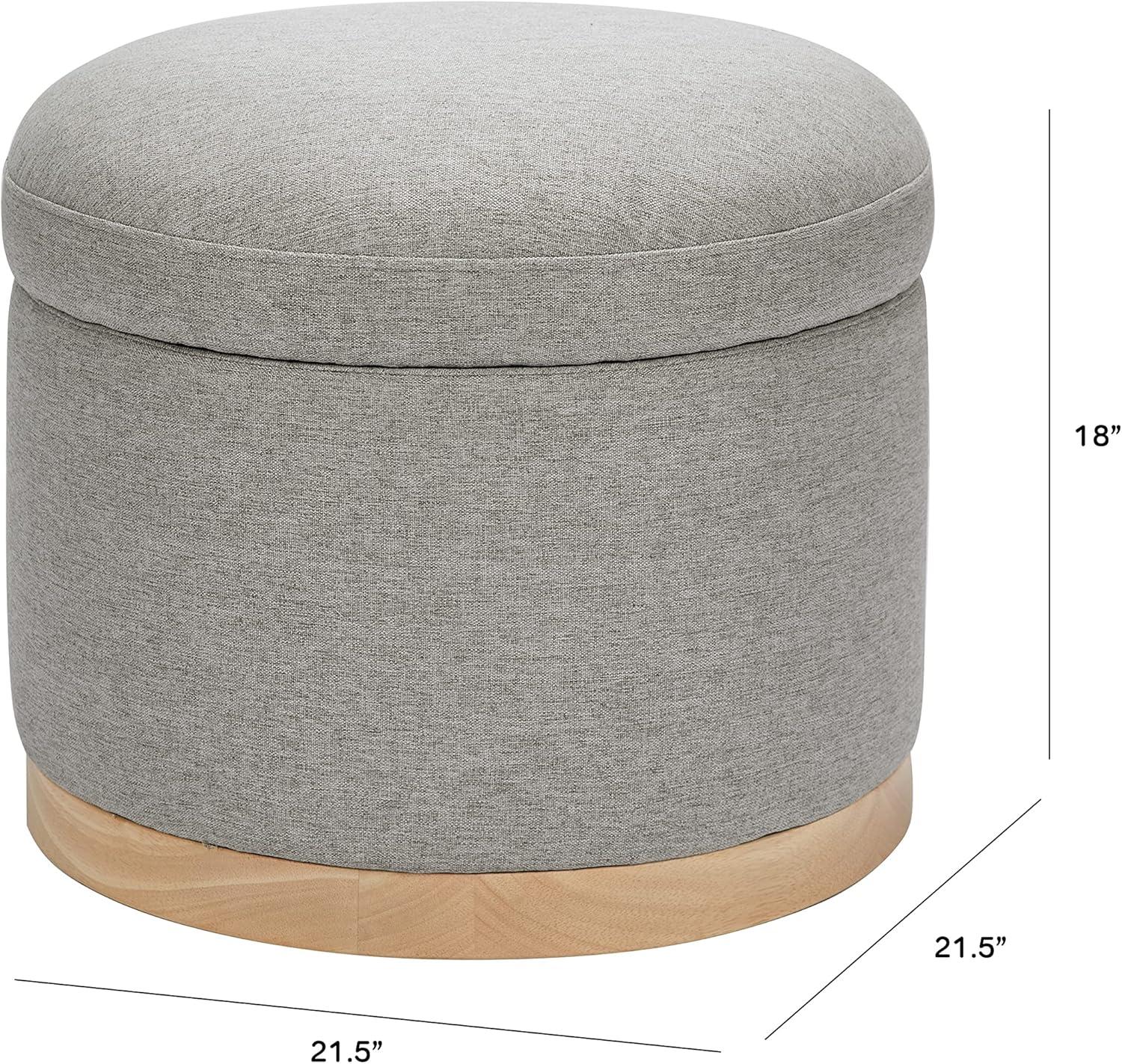 Naka 21.5" Wide Round Storage Ottoman with Storage