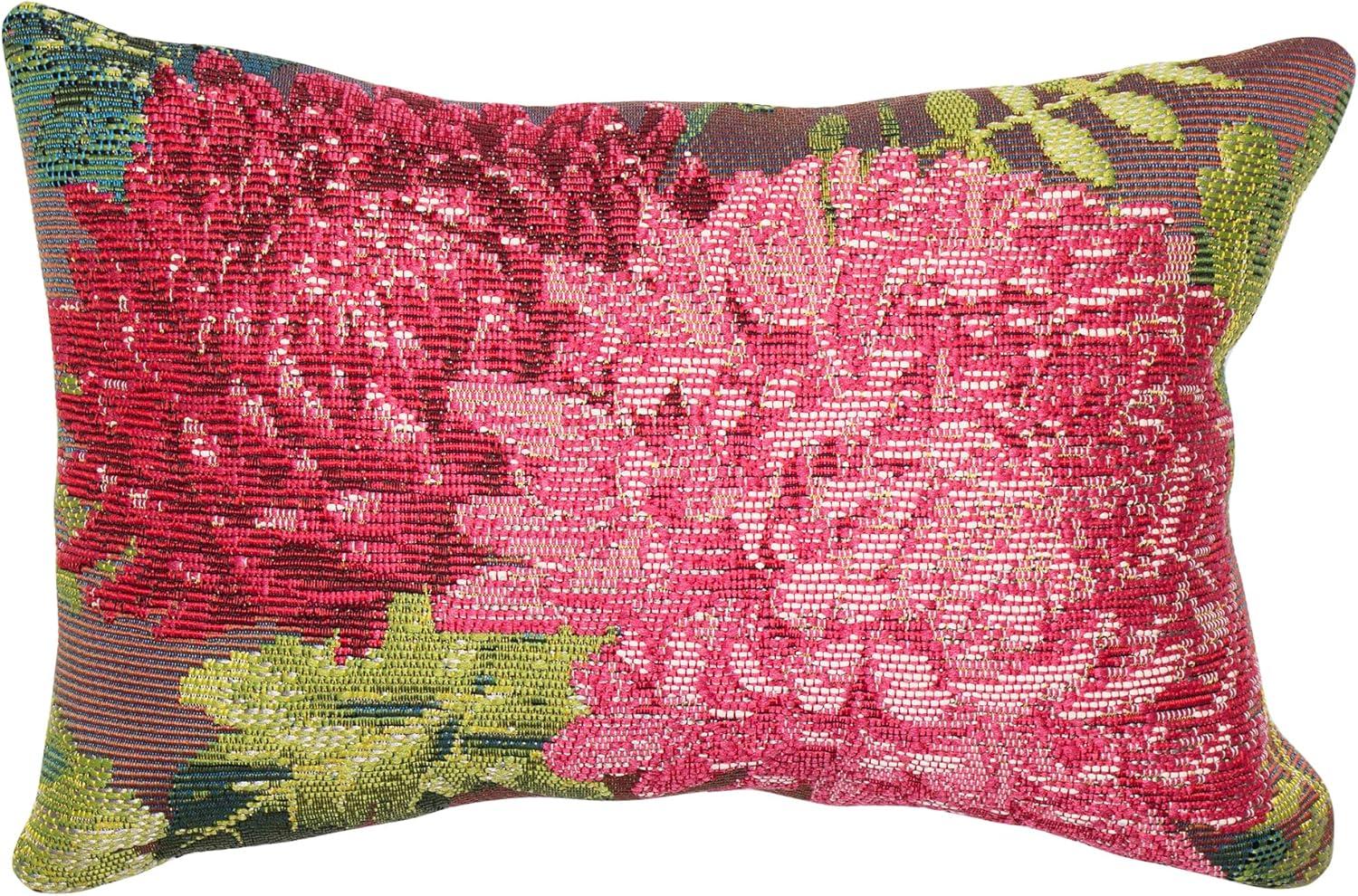 Liora Manne Marina Mums Indoor Outdoor Decorative Pillow Fuchsia