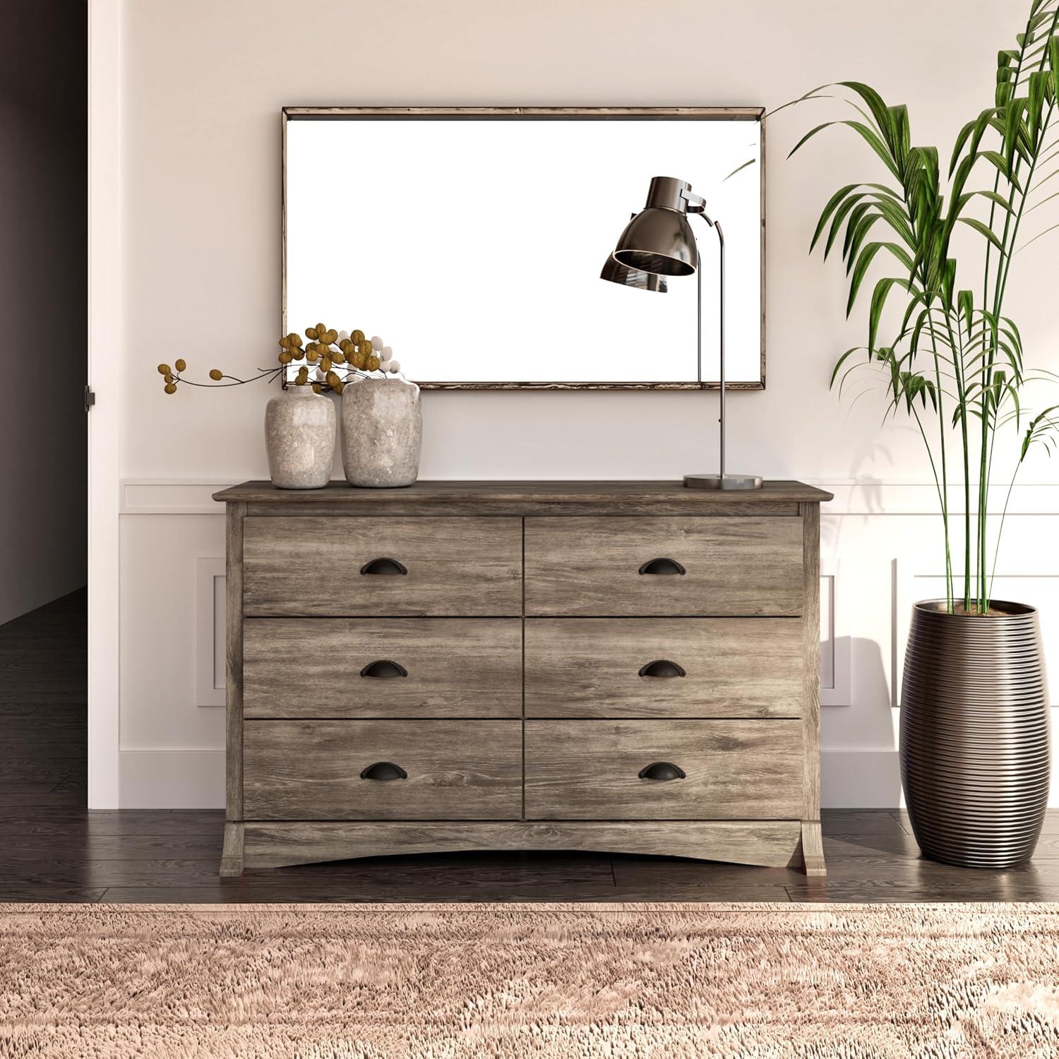 Salt Spring 6 Drawer Condo Dresser Drifted Gray - Prepac: Youthful Storage, Laminated Composite Wood