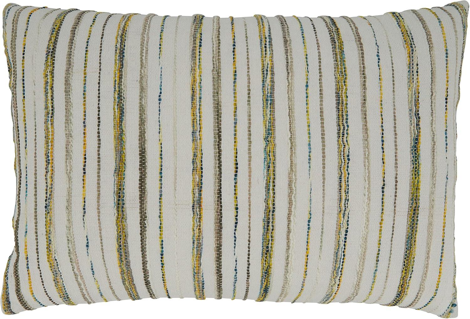 Saro Lifestyle Colorful Striped 16"x24" Cotton-Polyester Pillow Cover