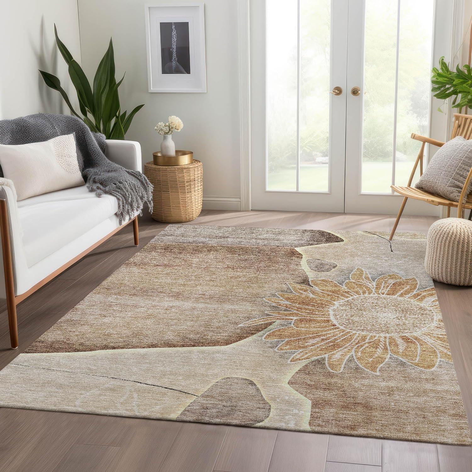 Addison Rugs Chantille ACN700 Brown 8' x 10' Indoor Outdoor Area Rug, Easy Clean, Machine Washable, Non Shedding, Bedroom, Entry, Living Room, Dining Room, Kitchen, Patio Rug