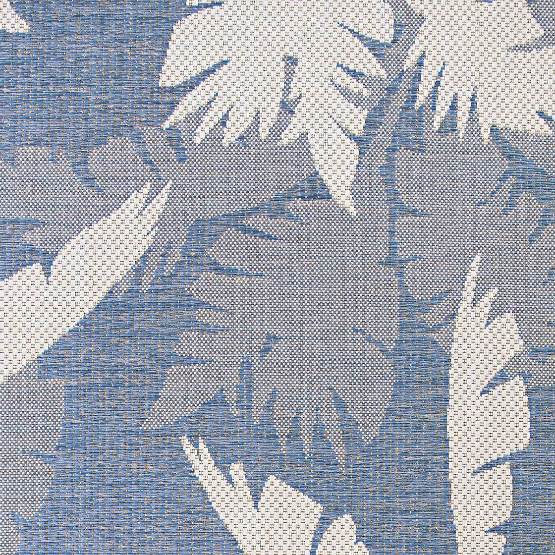 Couristan Monaco Coastal Flora Indoor / Outdoor Area Rug, Ivory-Sapphire Blue, 5'10" x 9'2"