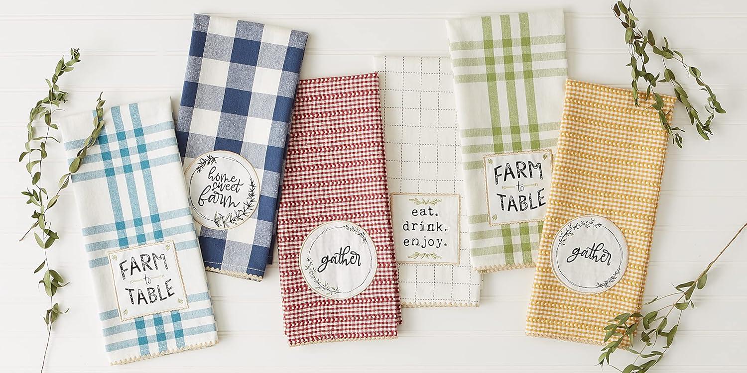 Plaid Waffle Dish Cloth Kitchen Towel