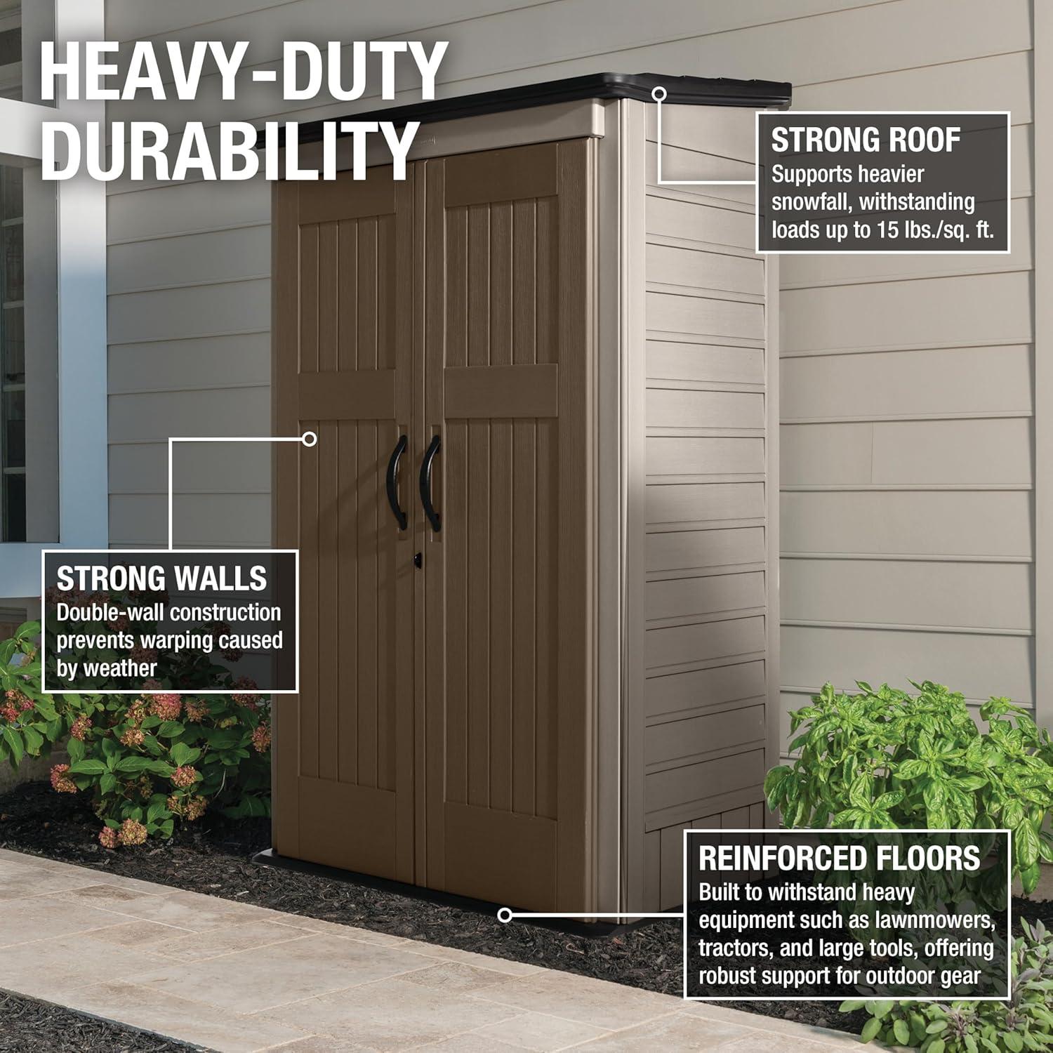 Rubbermaid Big Max 2 ft. 6 in. x 4 ft. 3 in. Large Vertical Resin Storage Shed