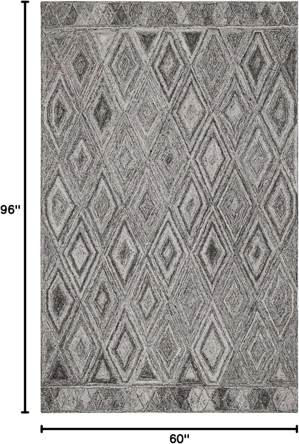Abstract ABT618 Handmade Indoor Area Rug - Grey/Black - 5'x8' - Safavieh