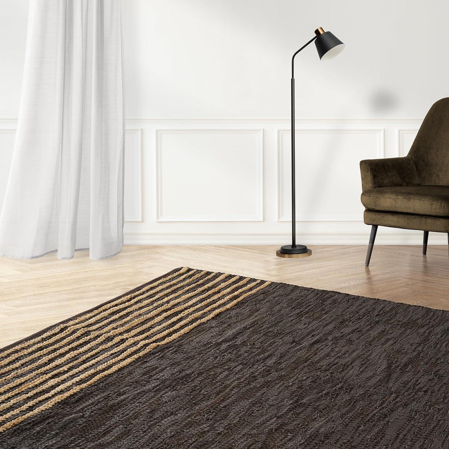 Nuloom 9x12 Elfriede Jute & Cotton Hand Woven Indoor Area Rug, Natural, Solid Rustic Farmhouse Style Natural Fiber Bedroom, Living Room,