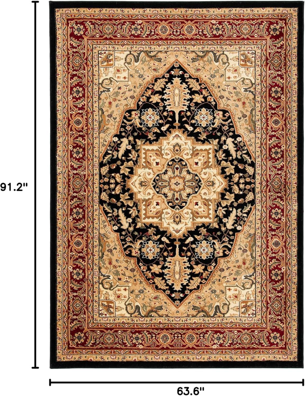 SAFAVIEH Lyndhurst Miranda Floral Area Rug, Black/Red, 5'3" x 7'6"