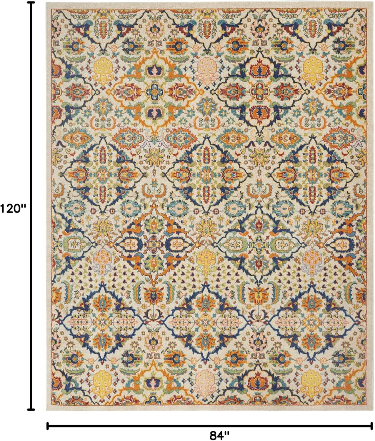 Nourison Allur Boho Indoor Area Rug Ivory Multicolor 7' x 10'