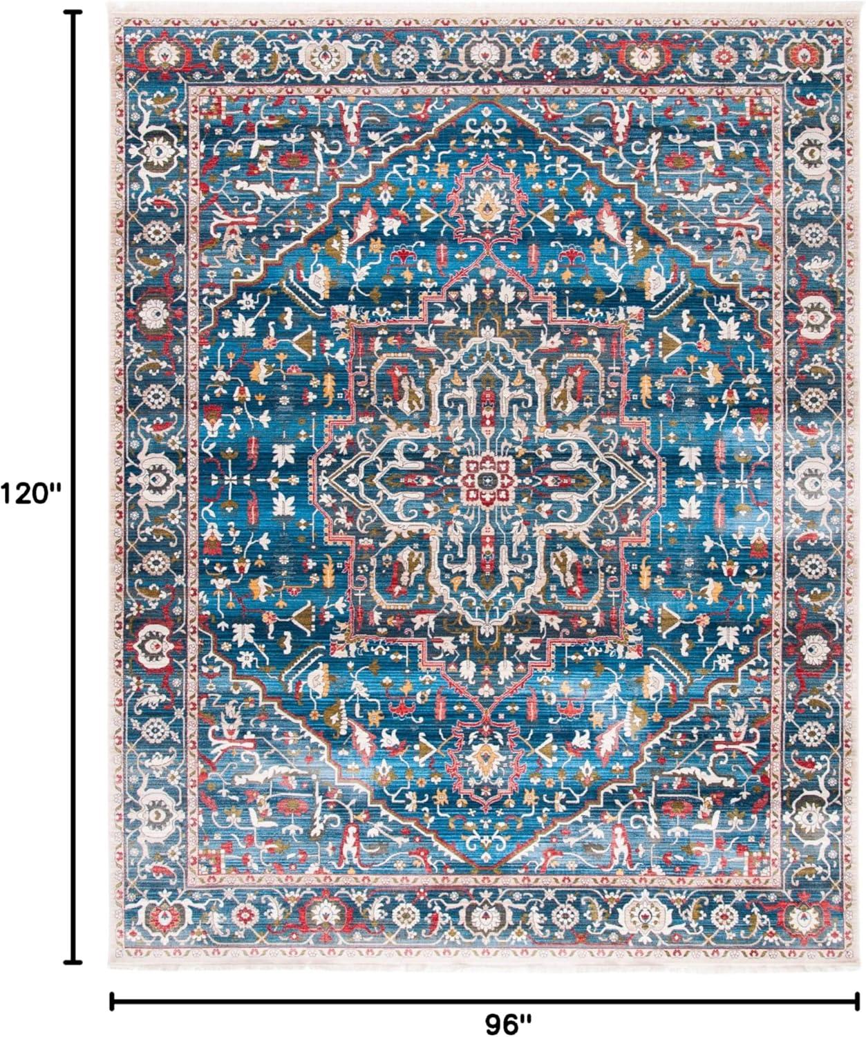 Vintage Persian VTP479 Power Loomed Area Rug - Blue/Ivory - 8'x10' - Safavieh.