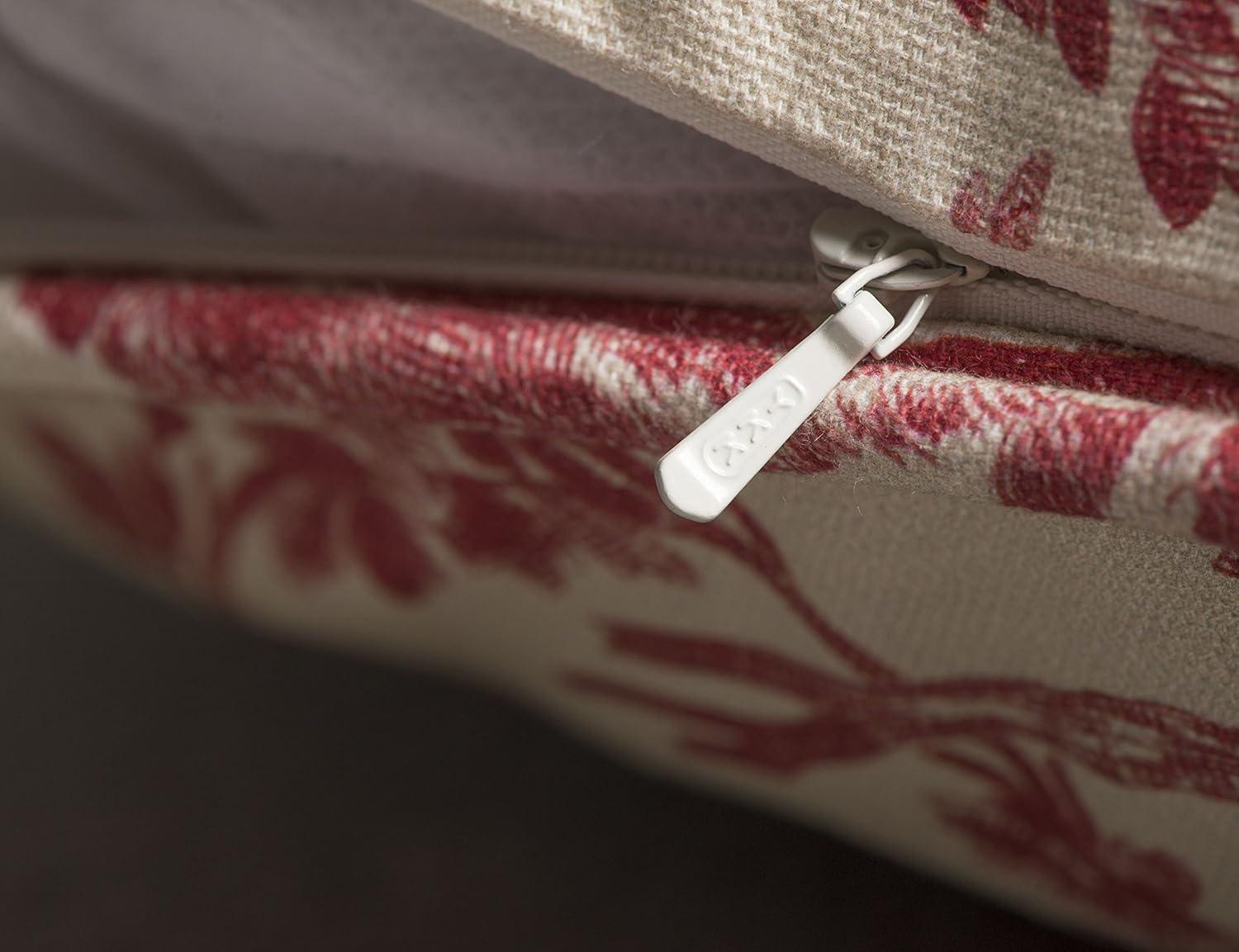 Maison d' Hermine Decorative Pillow Covers 18 x 18 Inch Square 100% Cotton Throw pillow Covers with invisible Zipper Cushion Case for Living Room Couch, Chair, Sofas, Bedroom, Home (Calais - Cardinal)