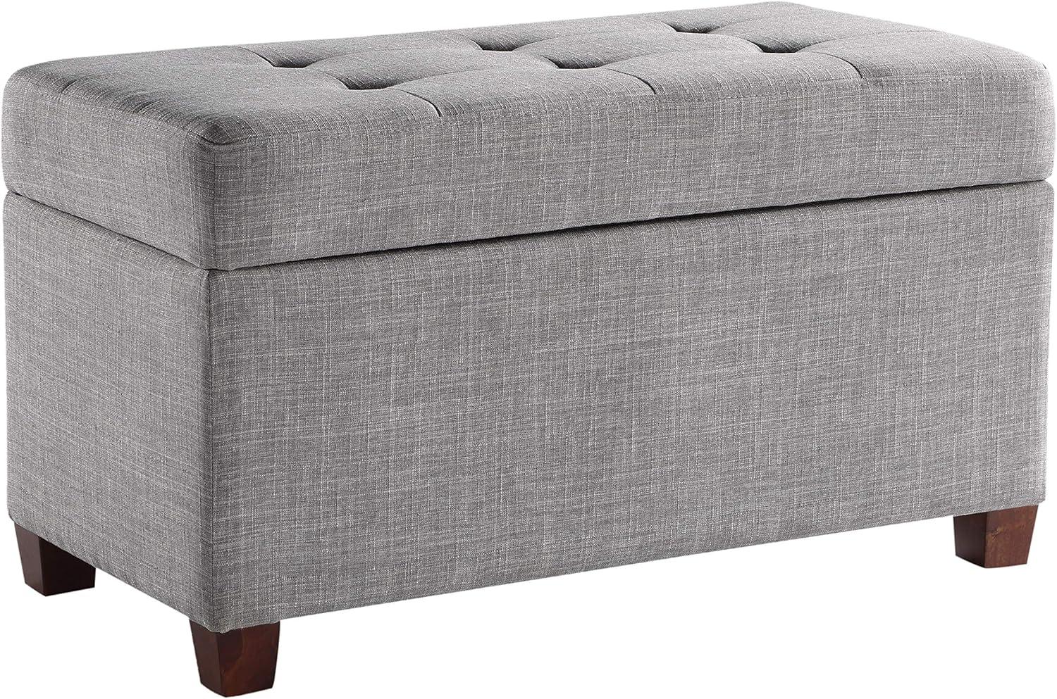 OSP Home Furnishings Storage Ottoman in Dove Gray Fabric
