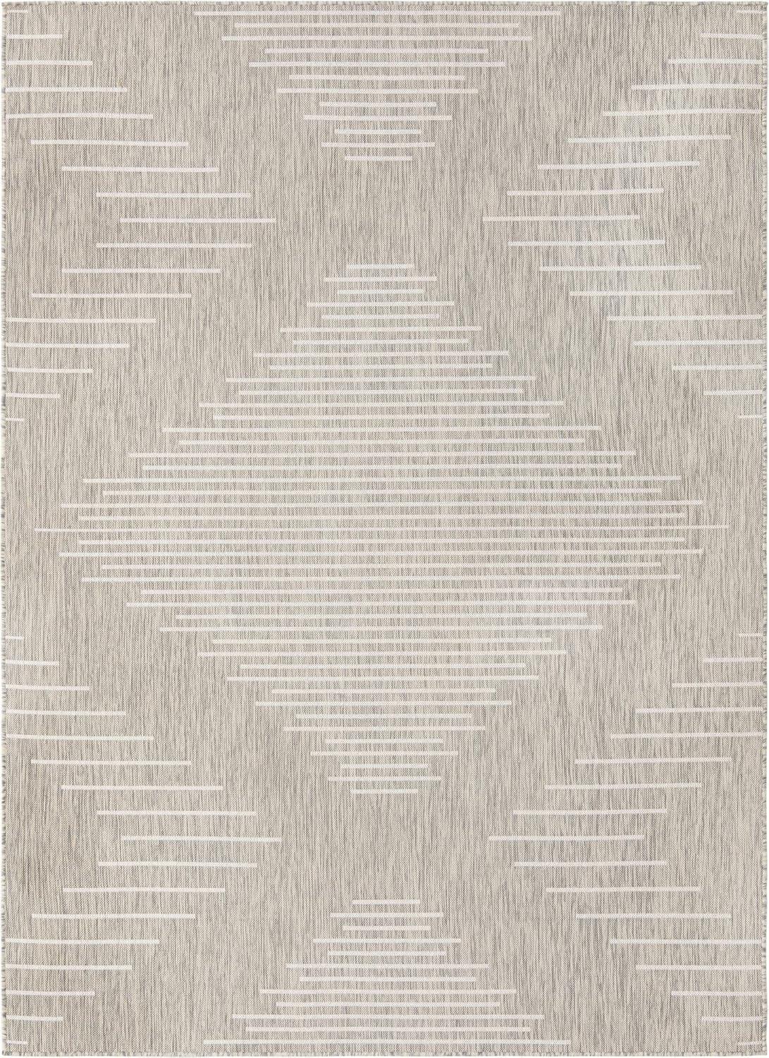 Unique Loom Outdoor Modern Tambor Lines Woven Area Rug