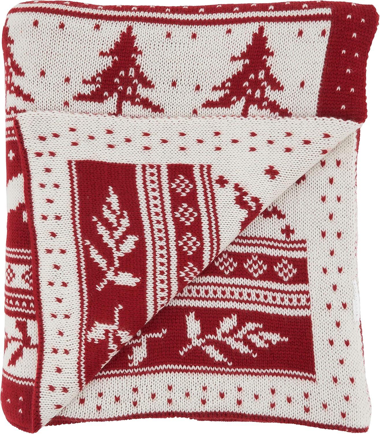 50"x60" Christmas Sweater Design Throw Blanket Red - Saro Lifestyle