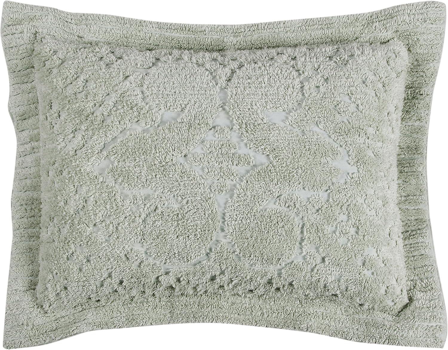 Ashton Collection Chenille Bedspread Set, 100% Cotton Machine Washable Bedding Set, Soft & Breathable Medallion Design Coverlet with Sham, Luxurious All Season Comfort