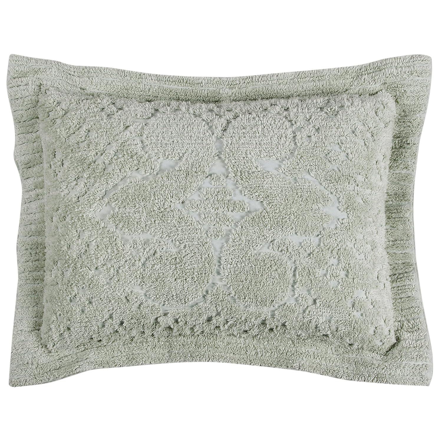 Ashton Collection Chenille Bedspread Set, 100% Cotton Machine Washable Bedding Set, Soft & Breathable Medallion Design Coverlet with Sham, Luxurious All Season Comfort