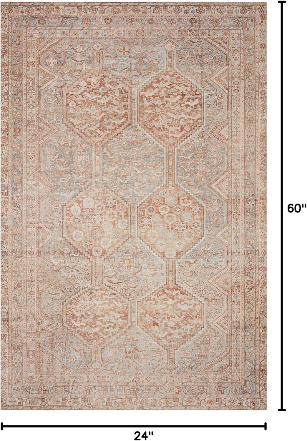 Jules Rug by Chris Loves Julia x Loloi - Tangerine and Mist / 2' x 5'