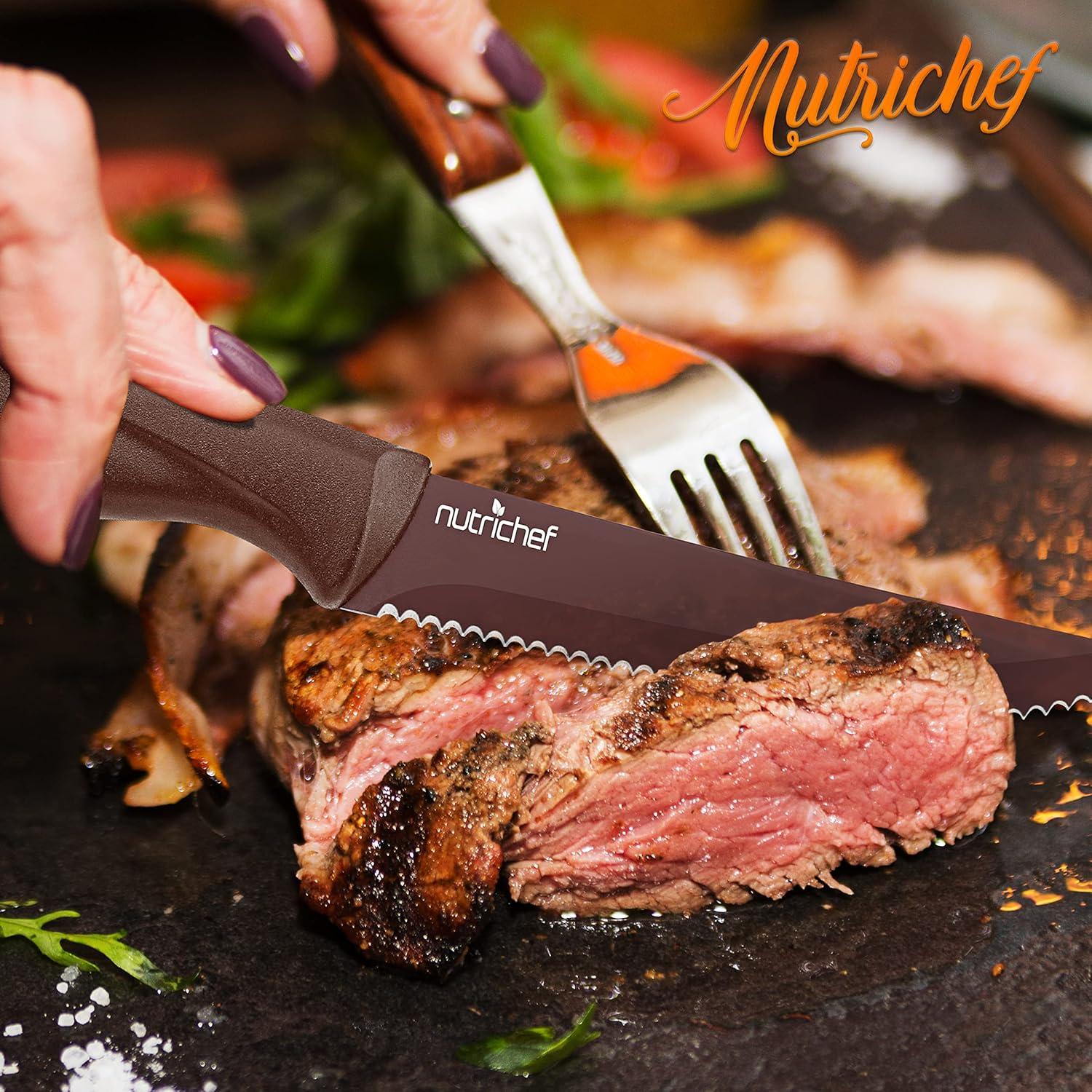 NutriChef NutriChef 8 Piece Stainless Steel Steak Knife Set