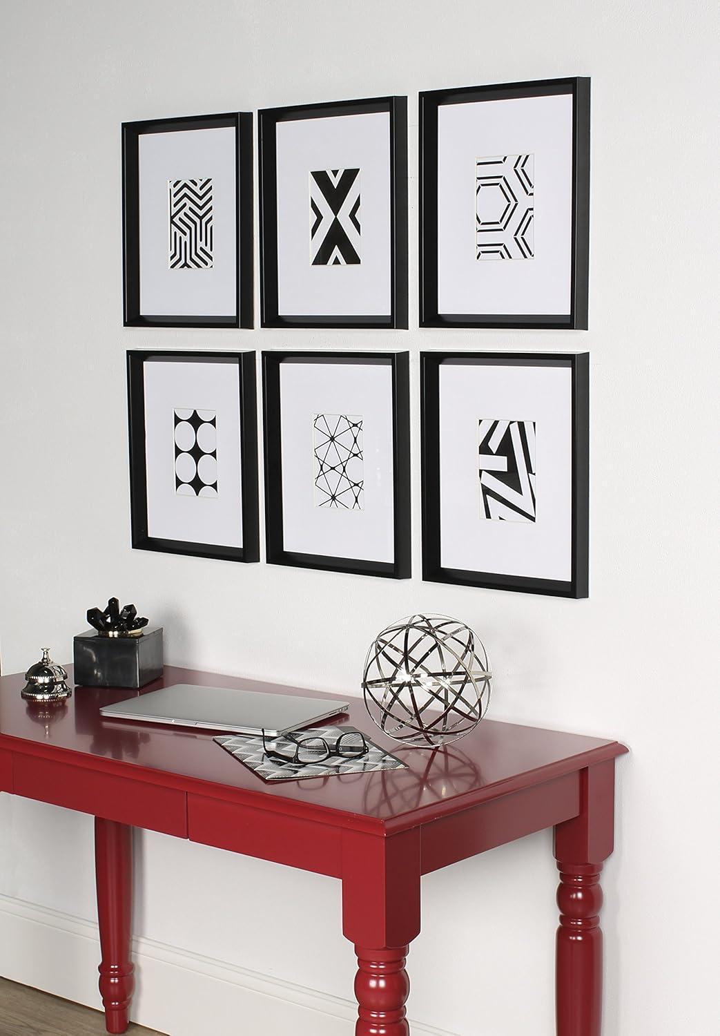 6pc 12" x 15" Calter Framed Print Art Set Black - Kate and Laurel