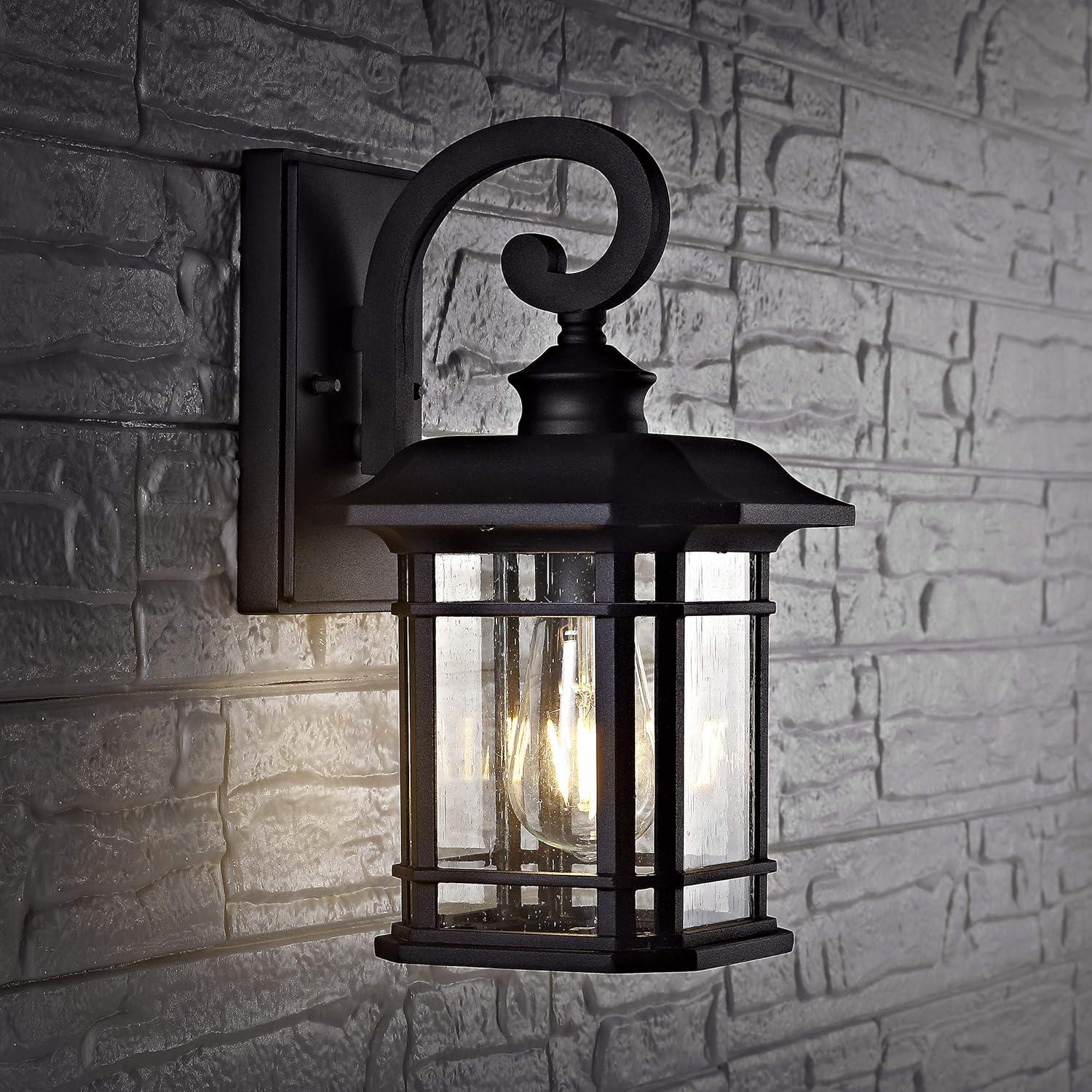 Lolia Outdoor Wall Lantern - Black - Safavieh