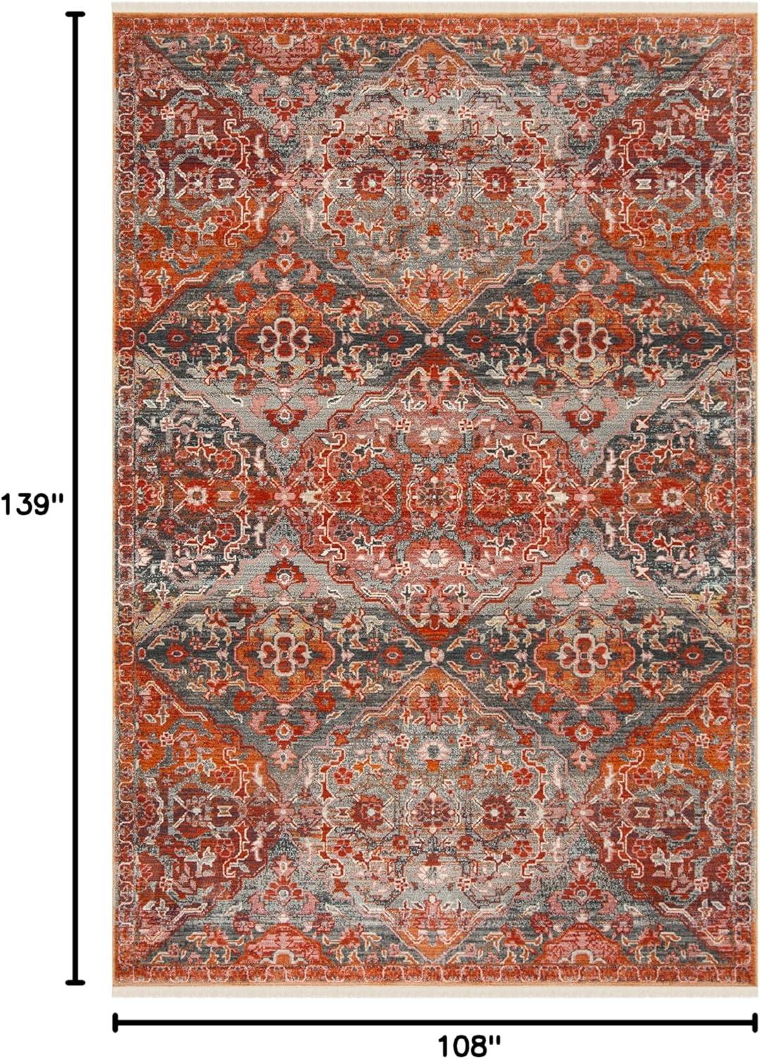 Vintage Persian VTP470 Power Loomed Indoor Area Rug - Aqua/Orange - 9'x11'7" - Safavieh.