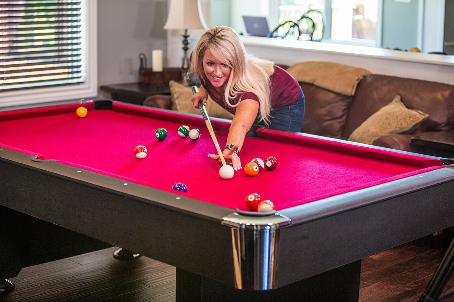 Donovan II 8' Black and Red Slate Billiard Table