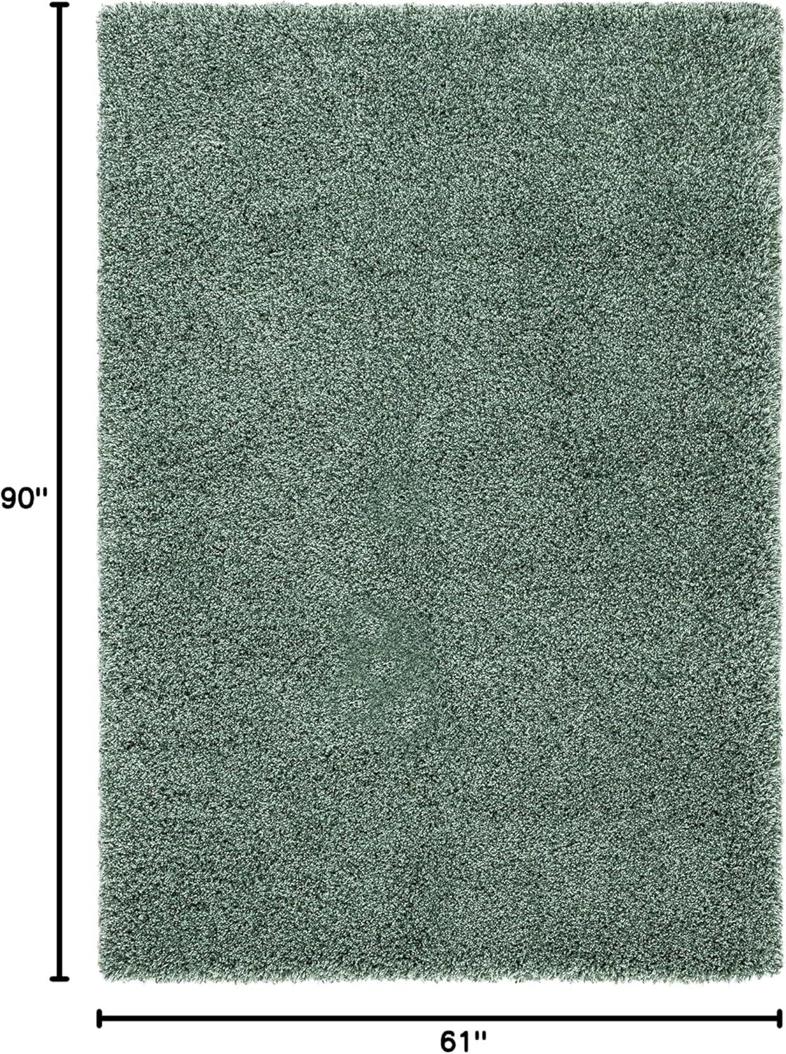 August Shag AUG200 Power Loomed Indoor Area Rug - Green - 5'3"x7'6" - Safavieh