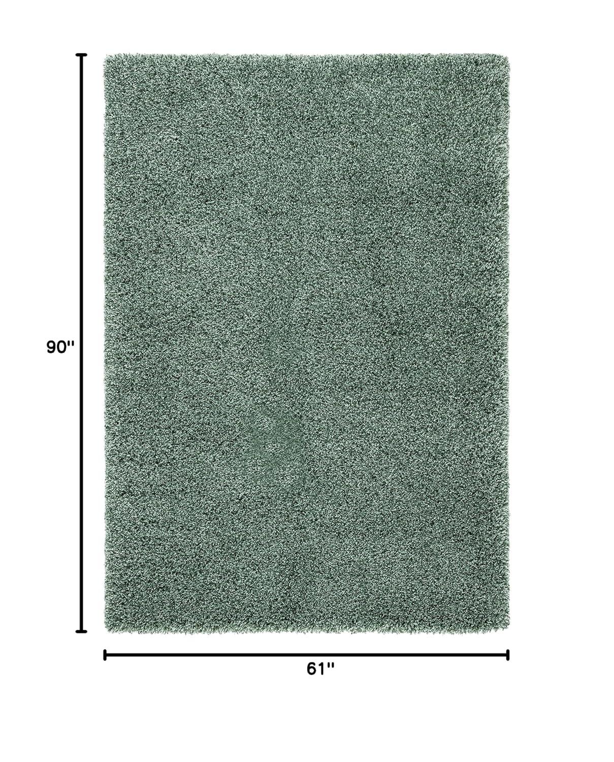 August Shag AUG200 Power Loomed Indoor Area Rug - Green - 5'3"x7'6" - Safavieh