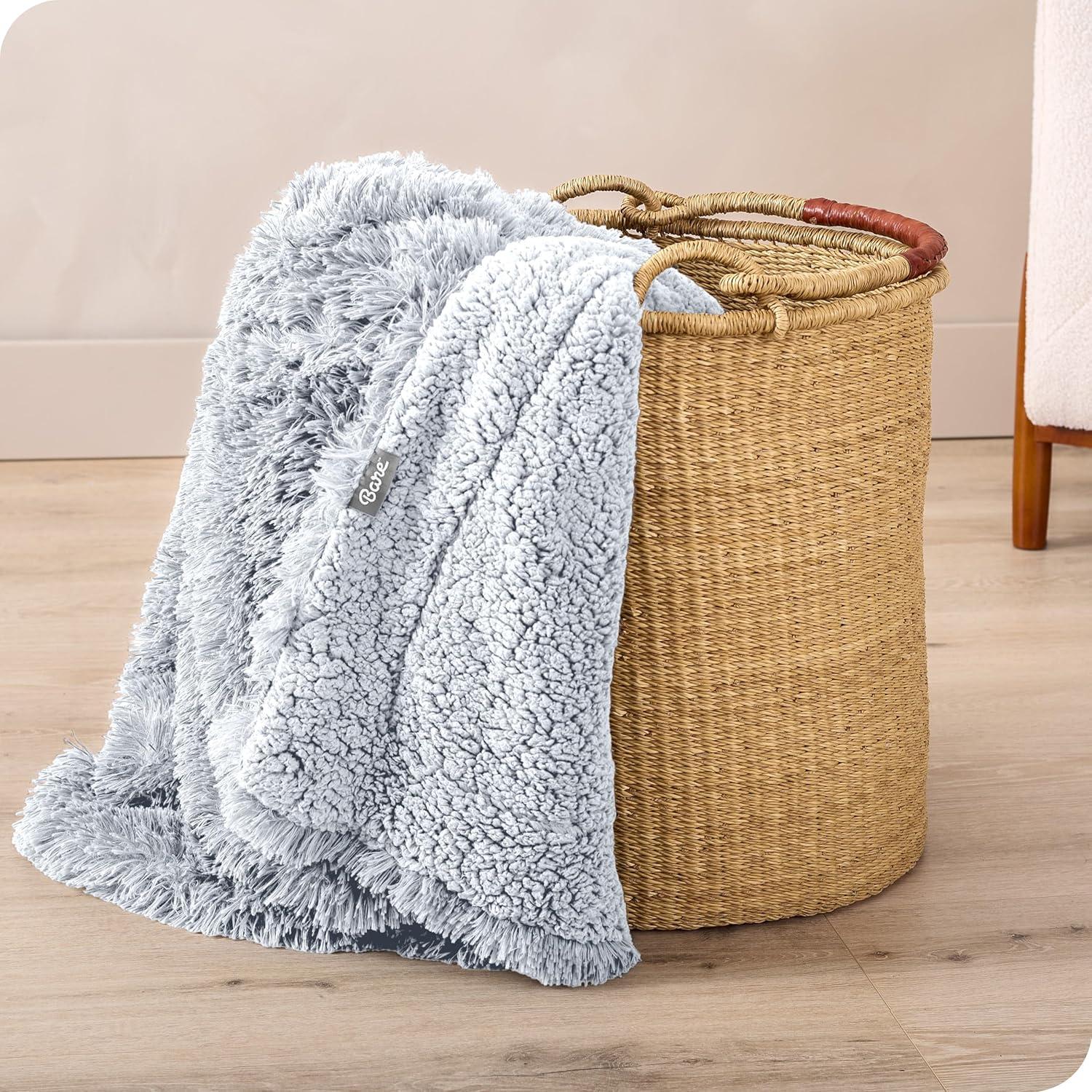 Bare Home Shaggy Faux Fur Sherpa Blanket