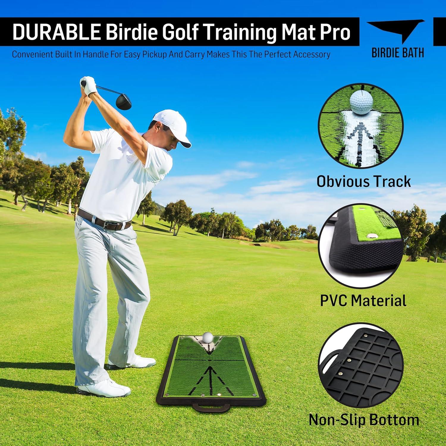Birdie Bath Birdie Golf: Birdie Mat - Pro Premium Swing Training Mat, Analyze Swing Path & Ball Impact, Portable, Indoor & Outdoor, 19.25x12.3" Sports Accessory