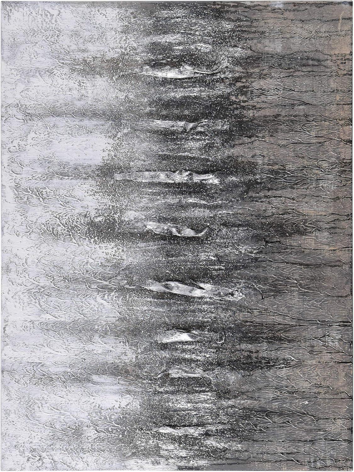 Empire Art Direct Gray Frequency Textured Metallic Hand Painted Wall Art, 30" x 40" x 1.5", Ready to Hang