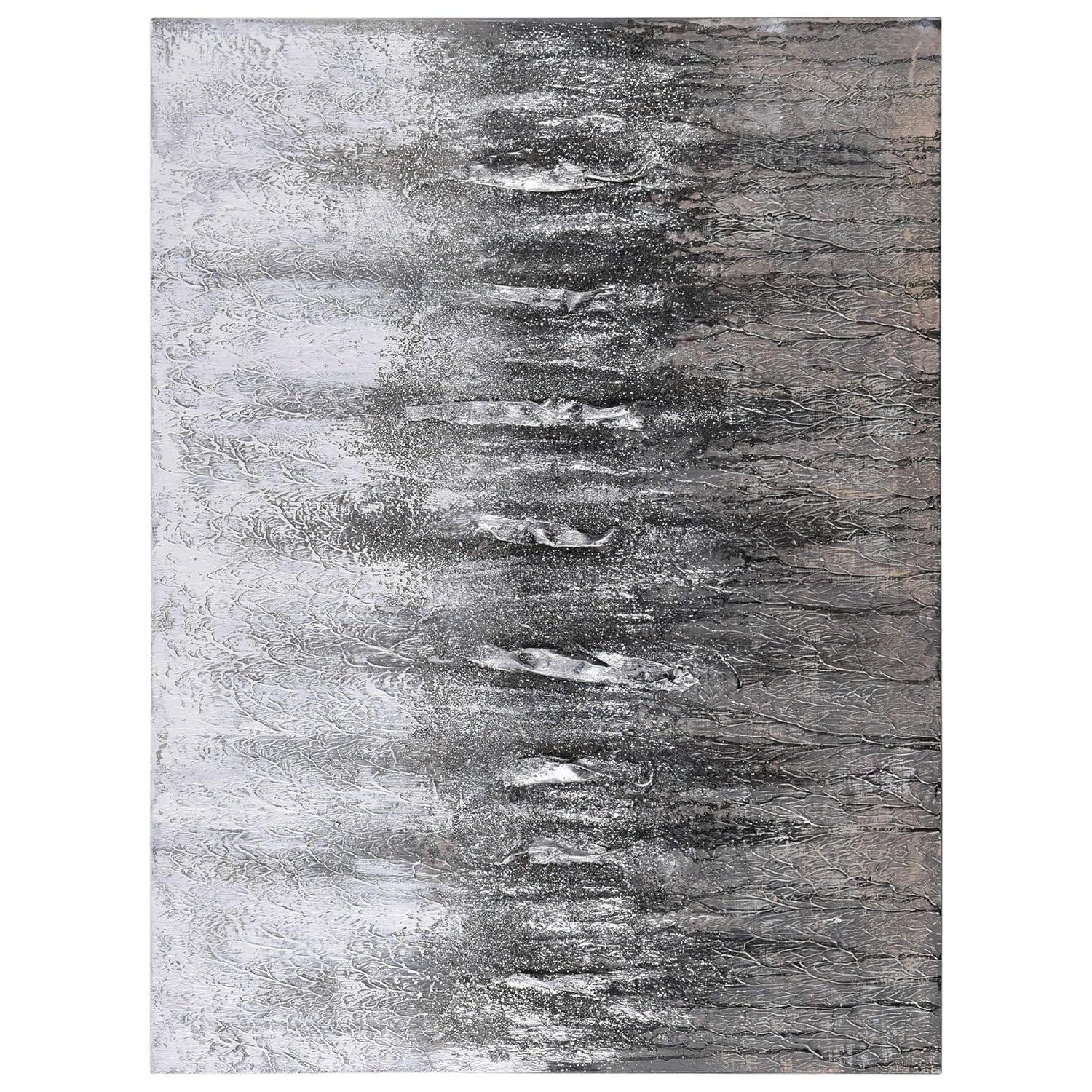 Empire Art Direct Gray Frequency Textured Metallic Hand Painted Wall Art, 30" x 40" x 1.5", Ready to Hang