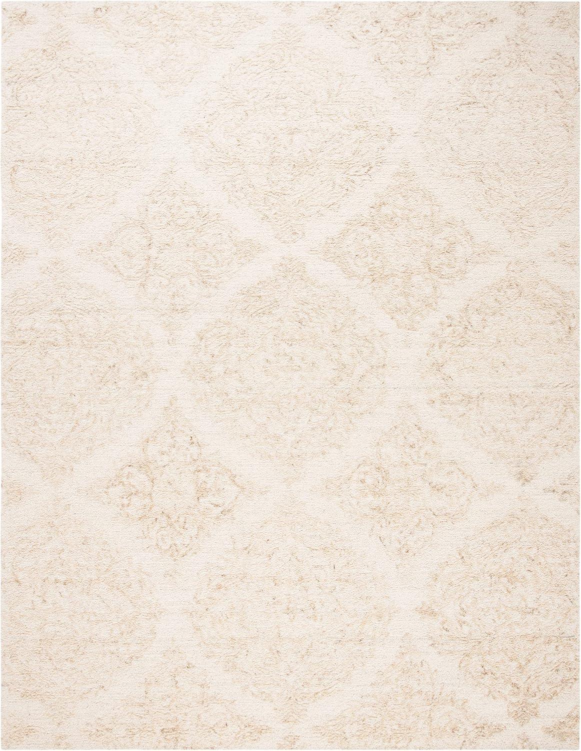 SAFAVIEH Abstract Rachelle Trellis Wool Area Rug, Ivory/Beige, 11' x 15'
