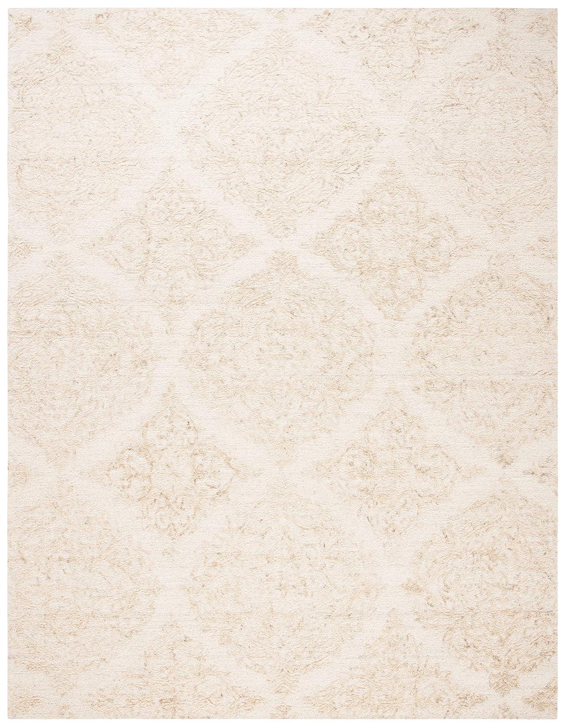 SAFAVIEH Abstract Rachelle Trellis Wool Area Rug, Ivory/Beige, 11' x 15'