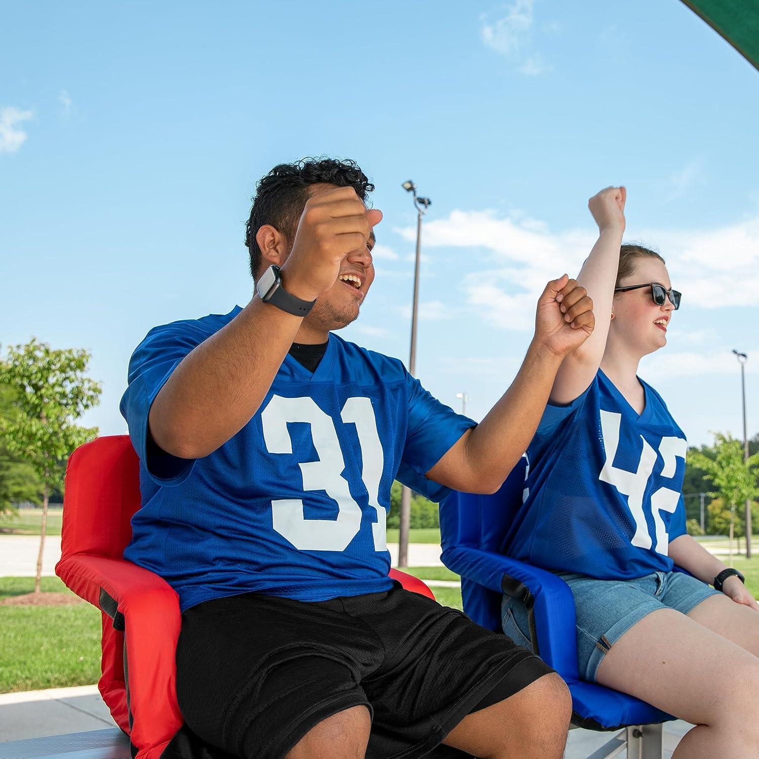 Camco Portable Stadium Seat | Ideal for Benches, Picnics, The Beach, Outdoor Concerts, Sporting Events, and More | Red (53096)