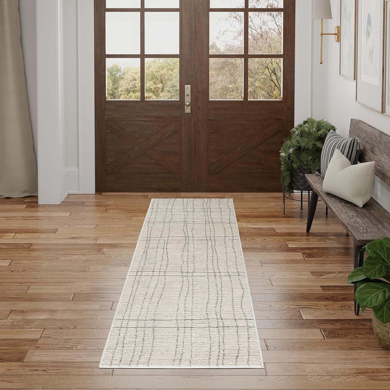 Nourison Andes Abstract Ivory Grey 9' x 12' Area Rug (9x12)