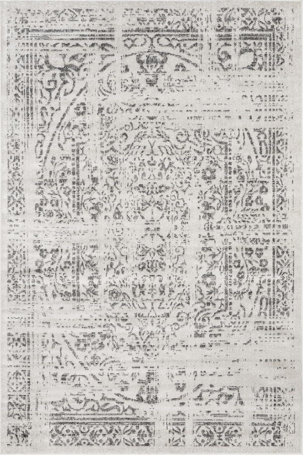 Nuloom Arlena Medallion 10x13 Indoor Area Rug for Living Room Bedroom Dining Room Kitchen, Grey/Ivory