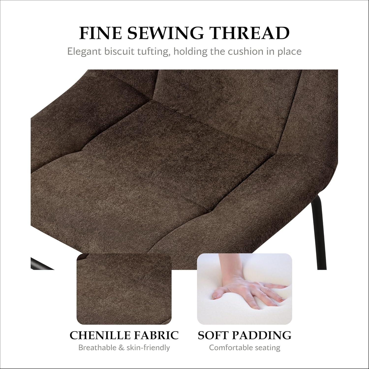 Furniture of America Perri Modern Chenille Counter Height Dining Chairs, Brown (Set of 2)