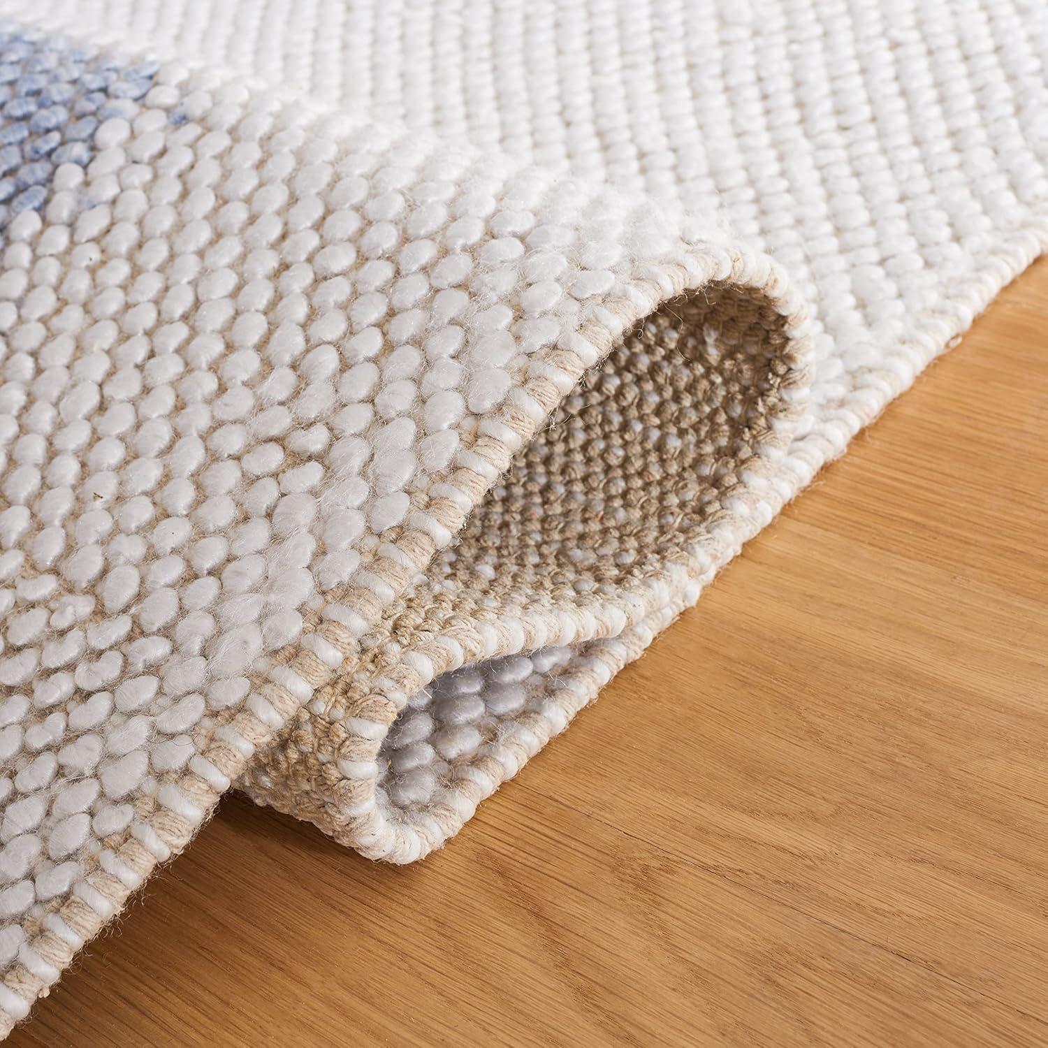 Natura NAT324 Flat Weave Indoor Area Rug - Ivory/Light Blue - 5'x8' - Safavieh