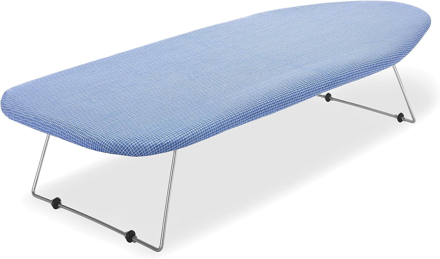 Blue Metal Mesh Tabletop Ironing Board with Padded Cover