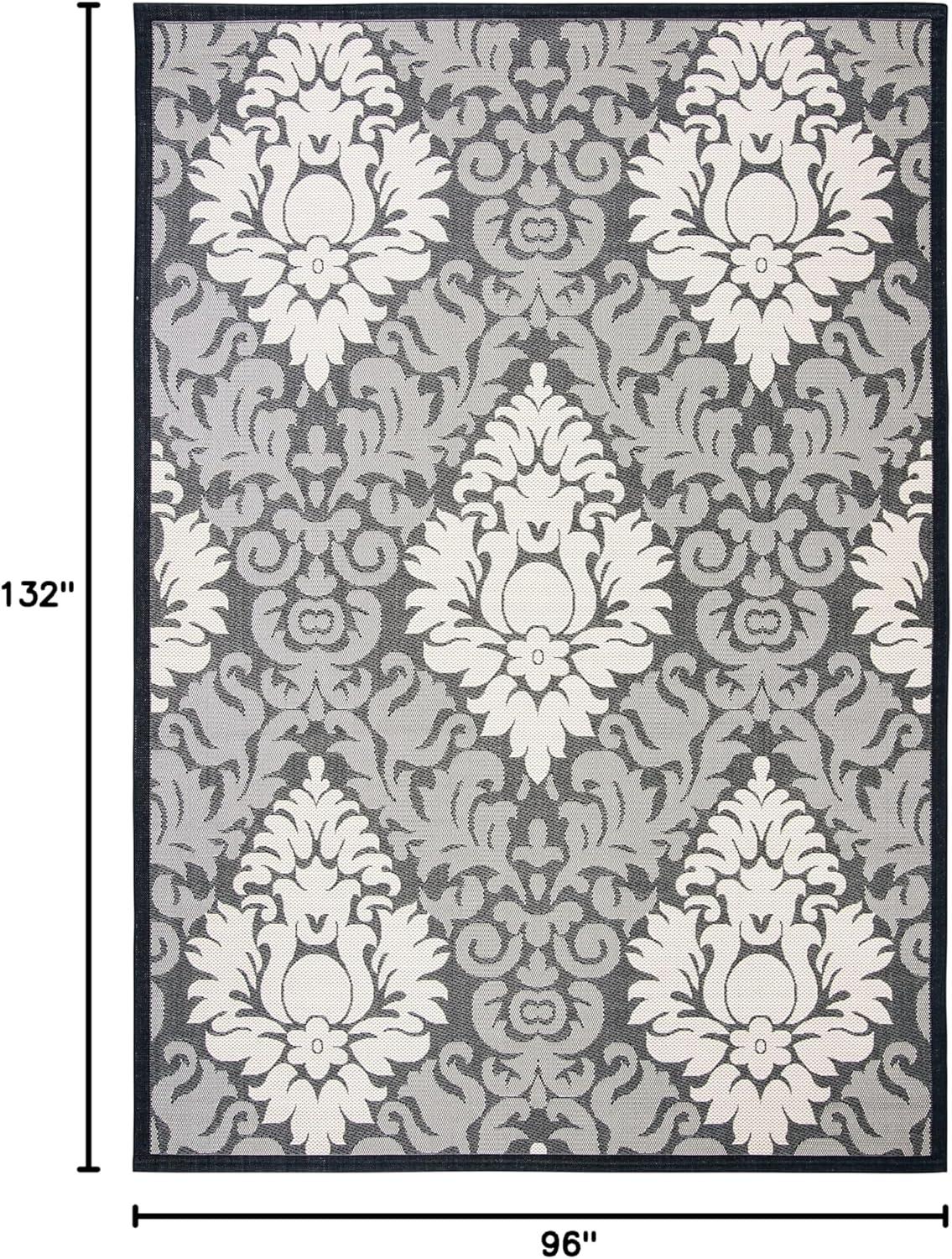 Courtyard CY2714 Power Loomed Indoor and Outdoor Area Rug - Black/Sand - 8'x11' - Safavieh